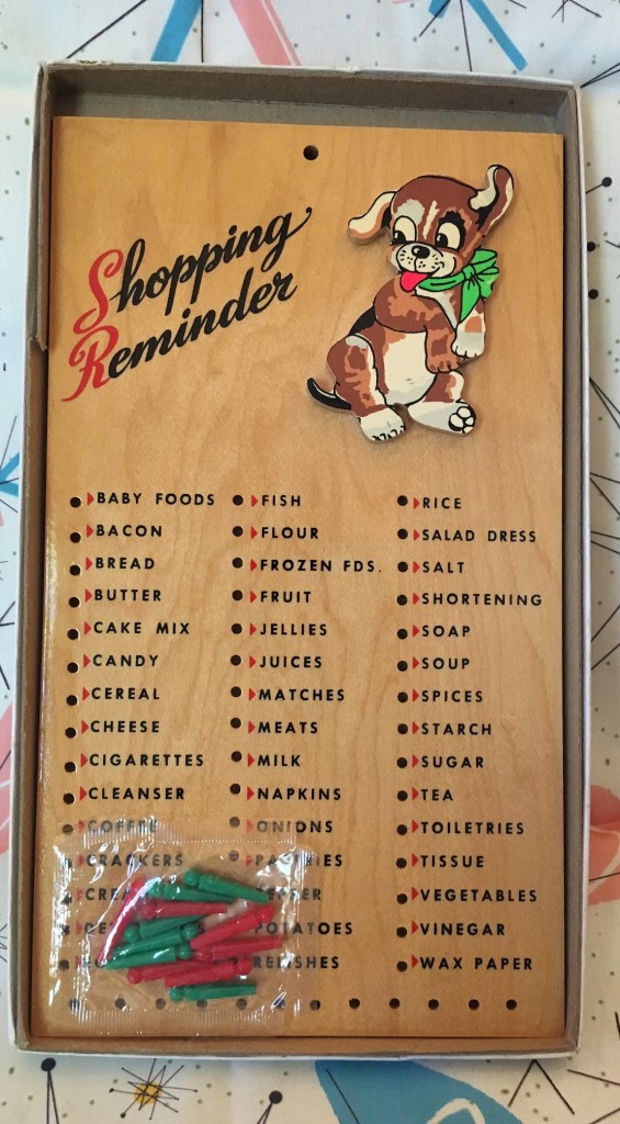 Vintage Puppy Dog Grocery Peg Board