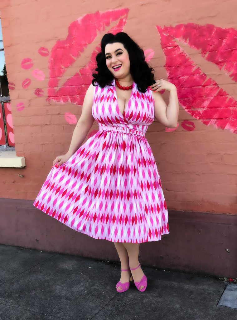 Yasmina Greco Pink Harlequin Pinup Girl Dress
