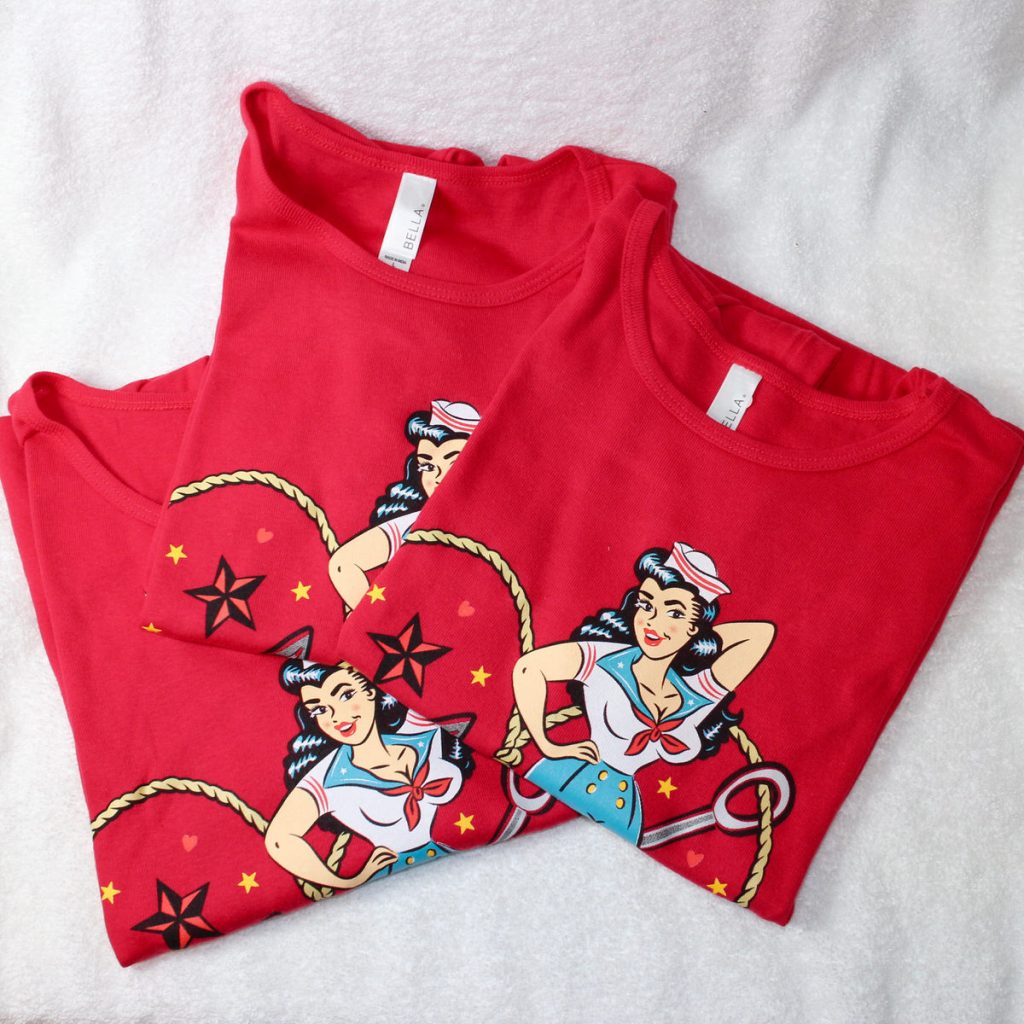 Seaside Sweetie Nautical Sailor Girl Red T-Shirt