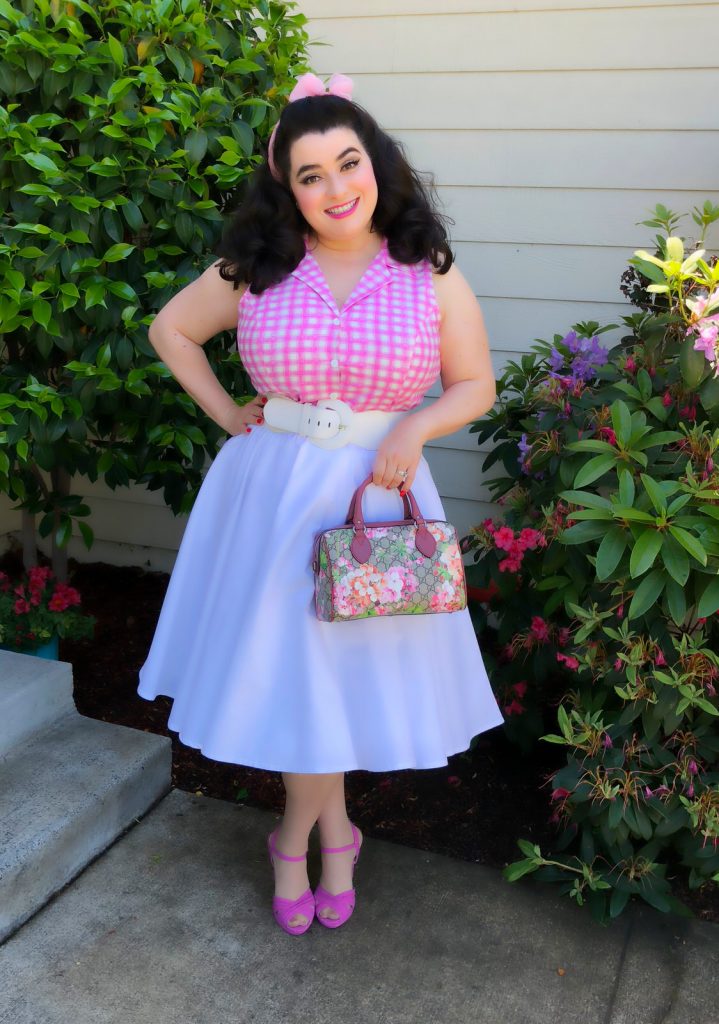 Betsy Blouse Pink Plaid Heart of Haute Gucci Hydrangea