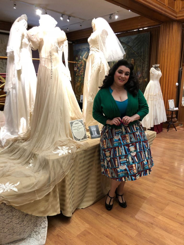 Yasmina Greco Petaluma Lindy Bop Book Skirt Historical Museum Vintage Wedding Dresses