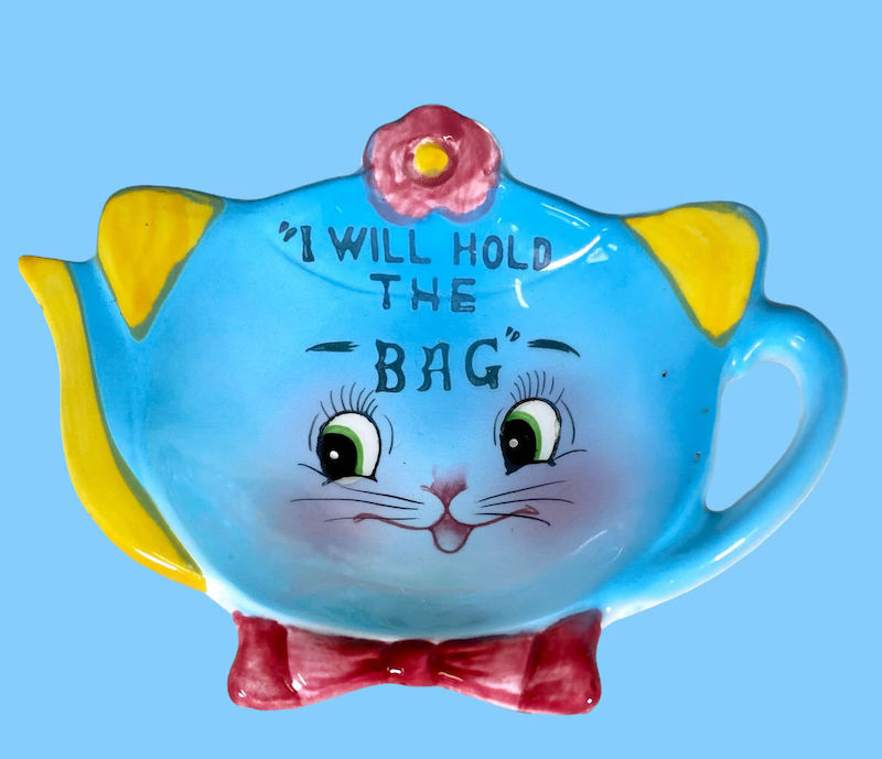 Norcrest Blue Cat Tea Bag Holder CT-12