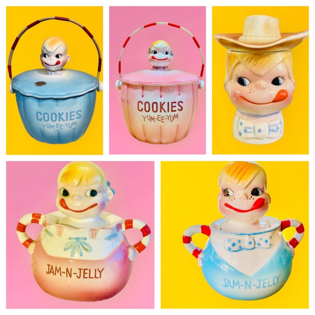 Vintage Yum-EE-Yums Cookie Jars Jam Jars