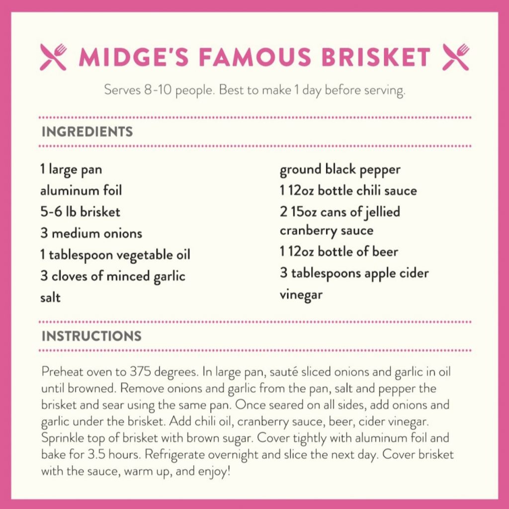 The Marvelous Mrs. Maisel Brisket Recipe and Pink Pyrex