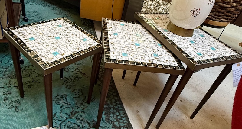Vintage Mid-Century Atomic Mosaic Nesting Tables