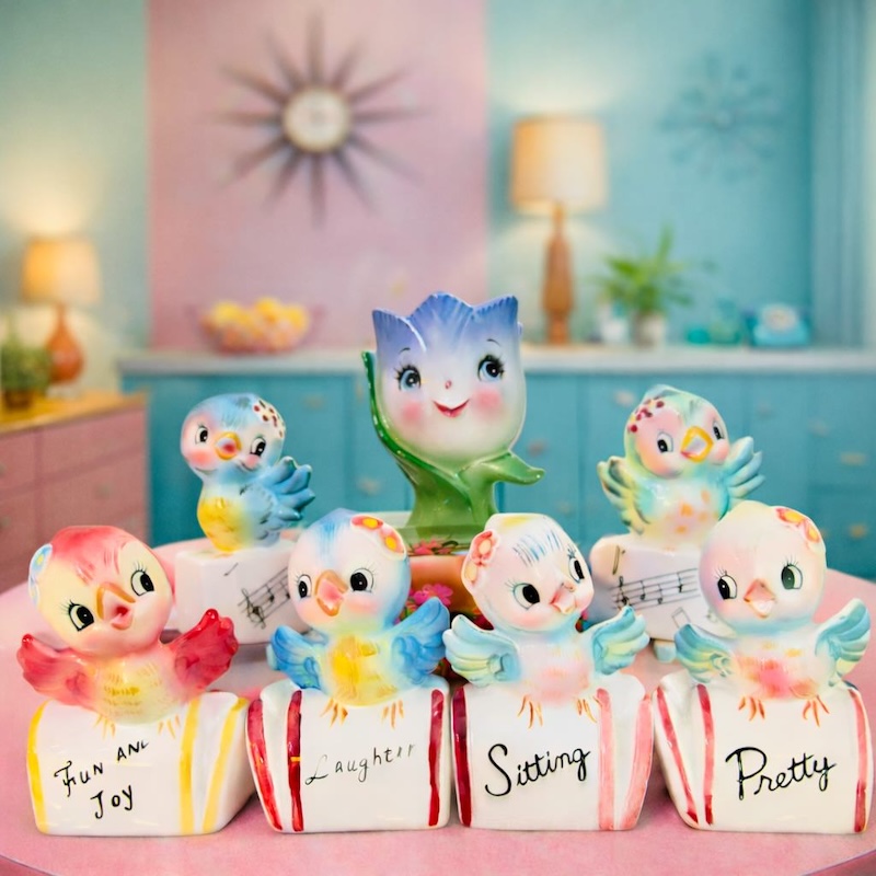 Mid-Century Vintgae Lefton and Norcrest Bluebirds