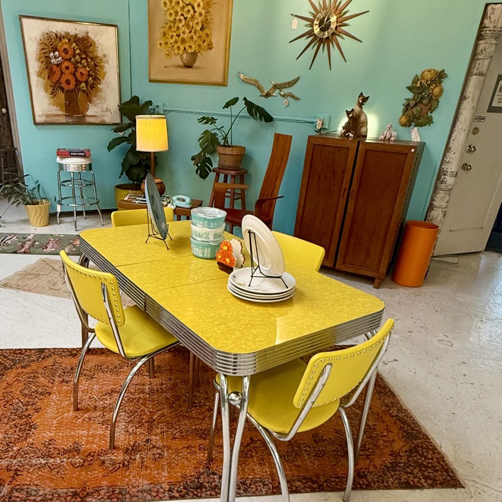1950s Yellow Formica Table and Chairs