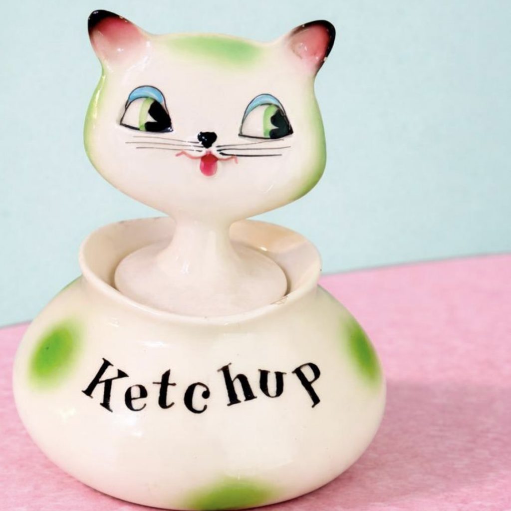 Holt-Howard Cozy Kitten Pixieware Ketchup Condiment  Jar 1958 Jaoan