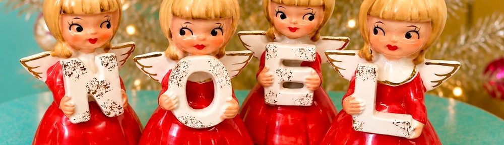 Holt Howard Noel Candleholders Red Angels
